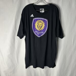 NWT Orlando City Men's Adidas Black Go-To 100% Cotton Short Sleeve Tee MLS